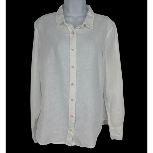 Baird McNutt for J. Crew Irish Linen Button-Down Shirt Slim Fit Women's Size 1X - Picture 1 of 10